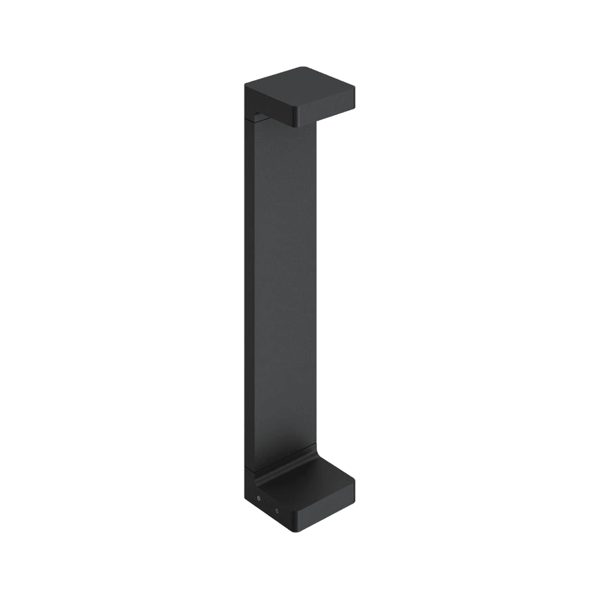 Bracket Bollard, a tall flat black bracket open on one side