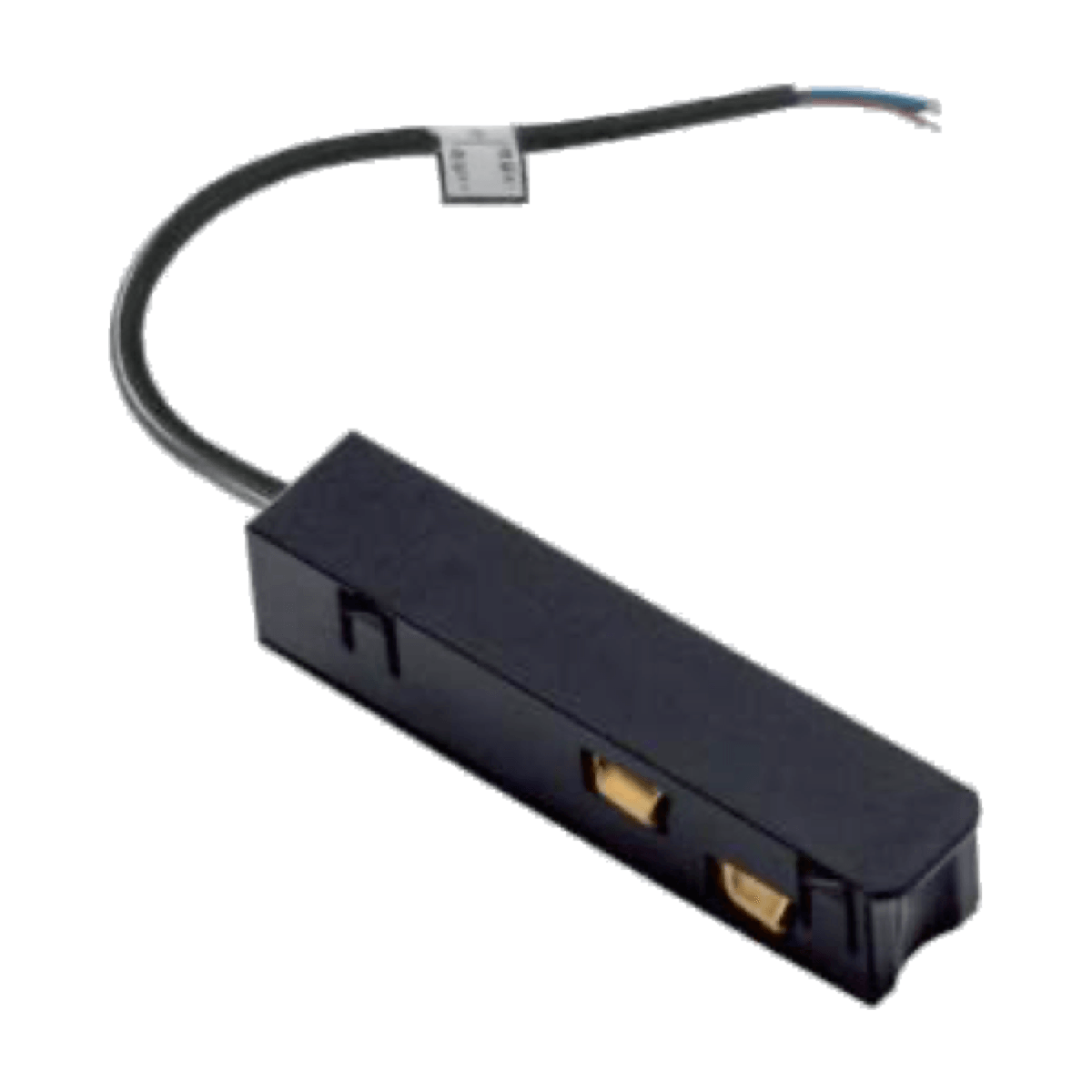 Black power feed connector for 19mm magnetic track with its lead
