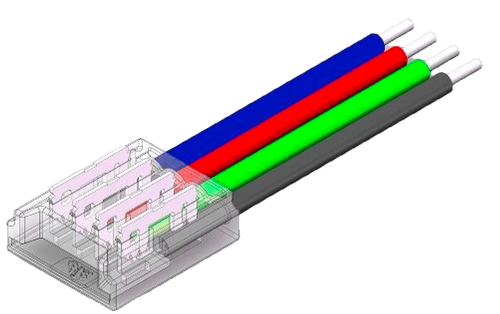 4-Pin RGB LED Strip to Wire Connector 50 Pack