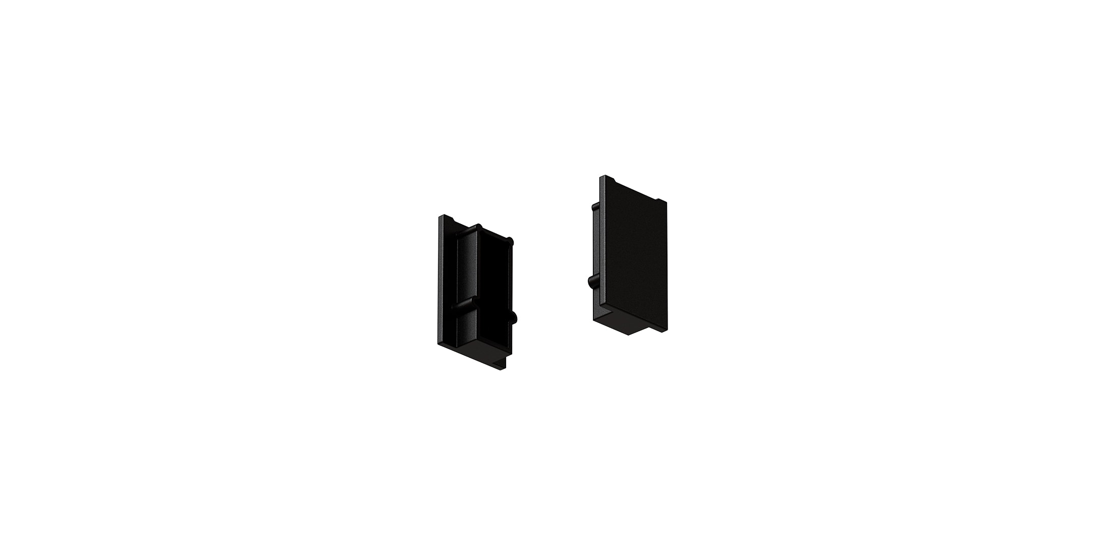 Black end caps for 7mm magnetic track