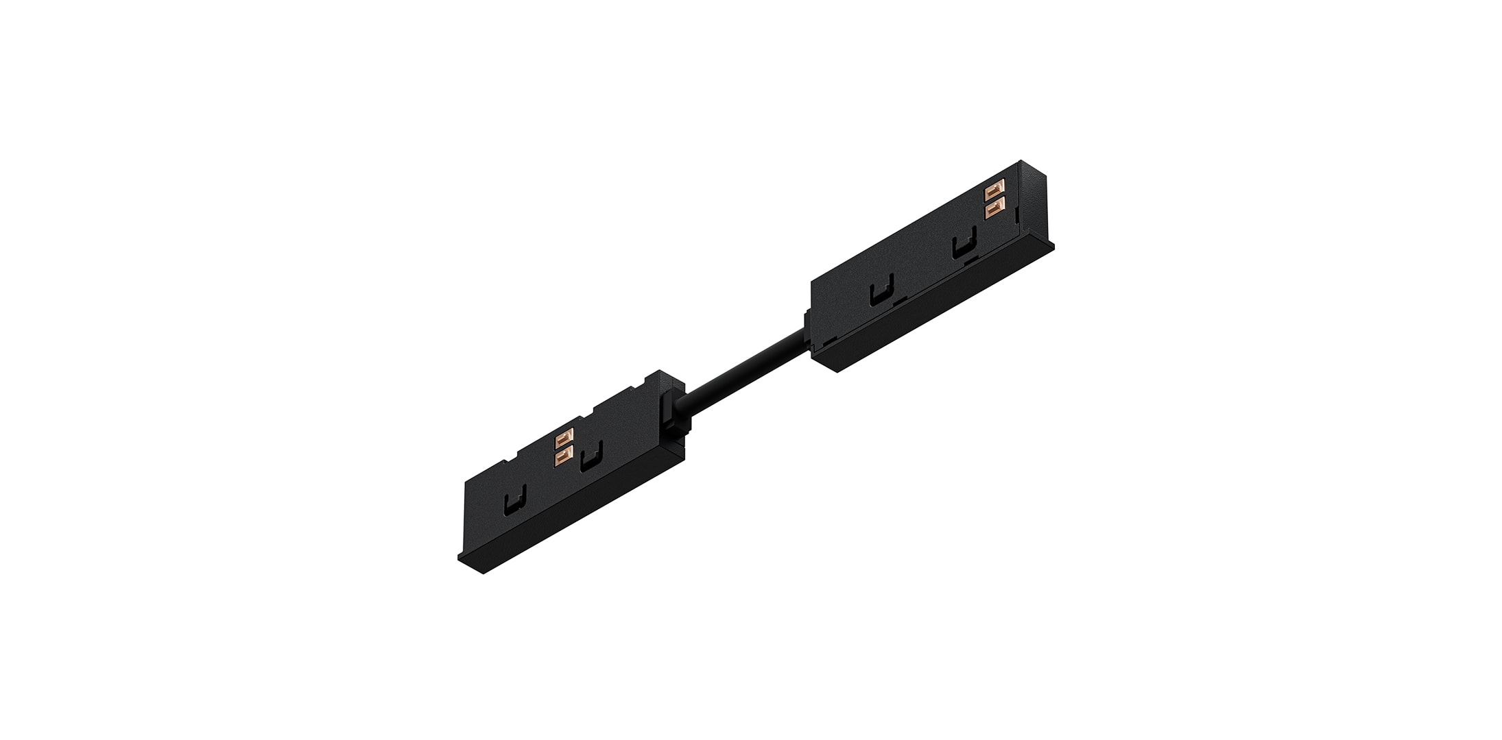Black electrical straight connector for 7mm magnetic track