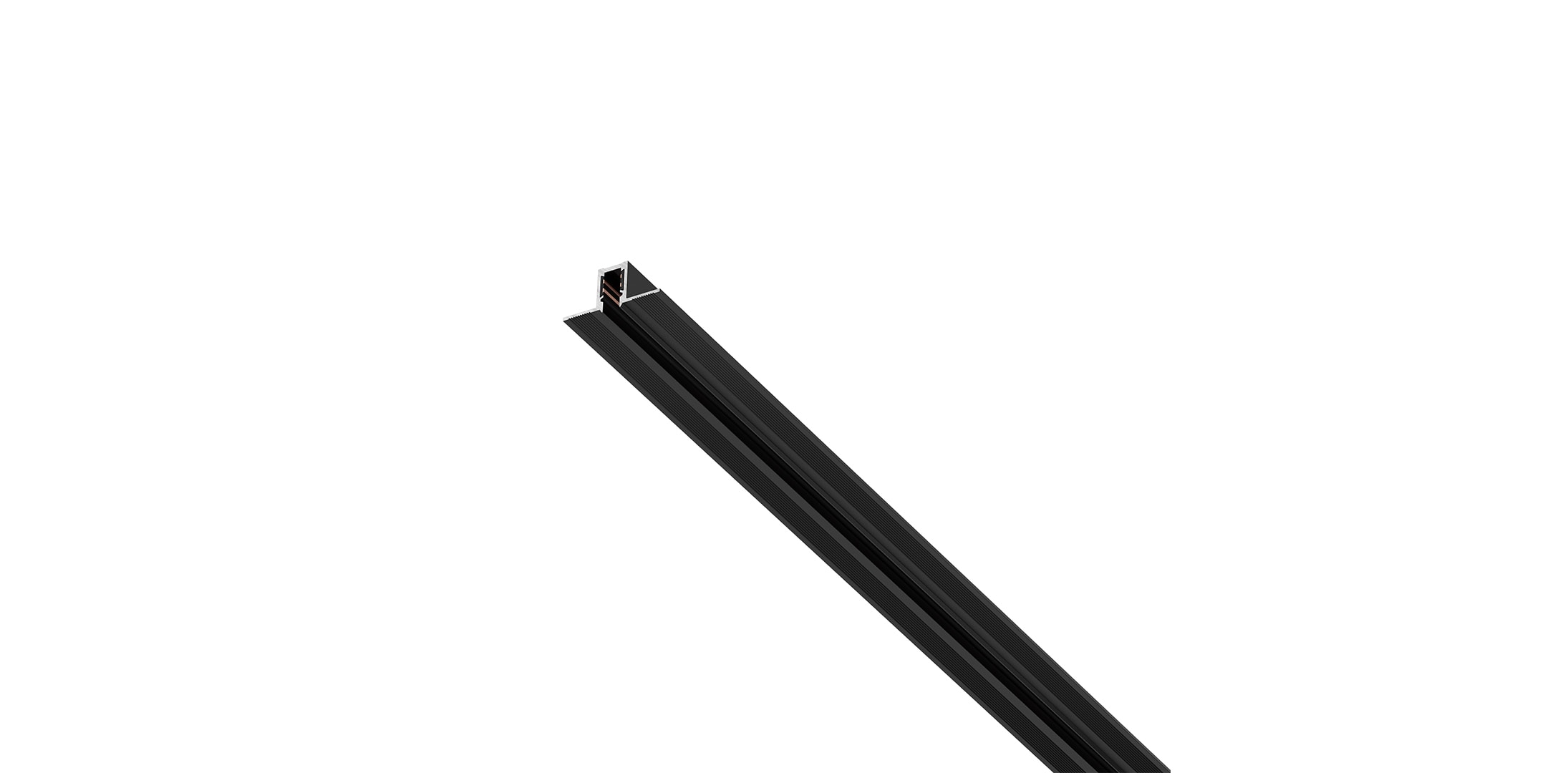 Black trimless recessed profile for 7mm magnetic track