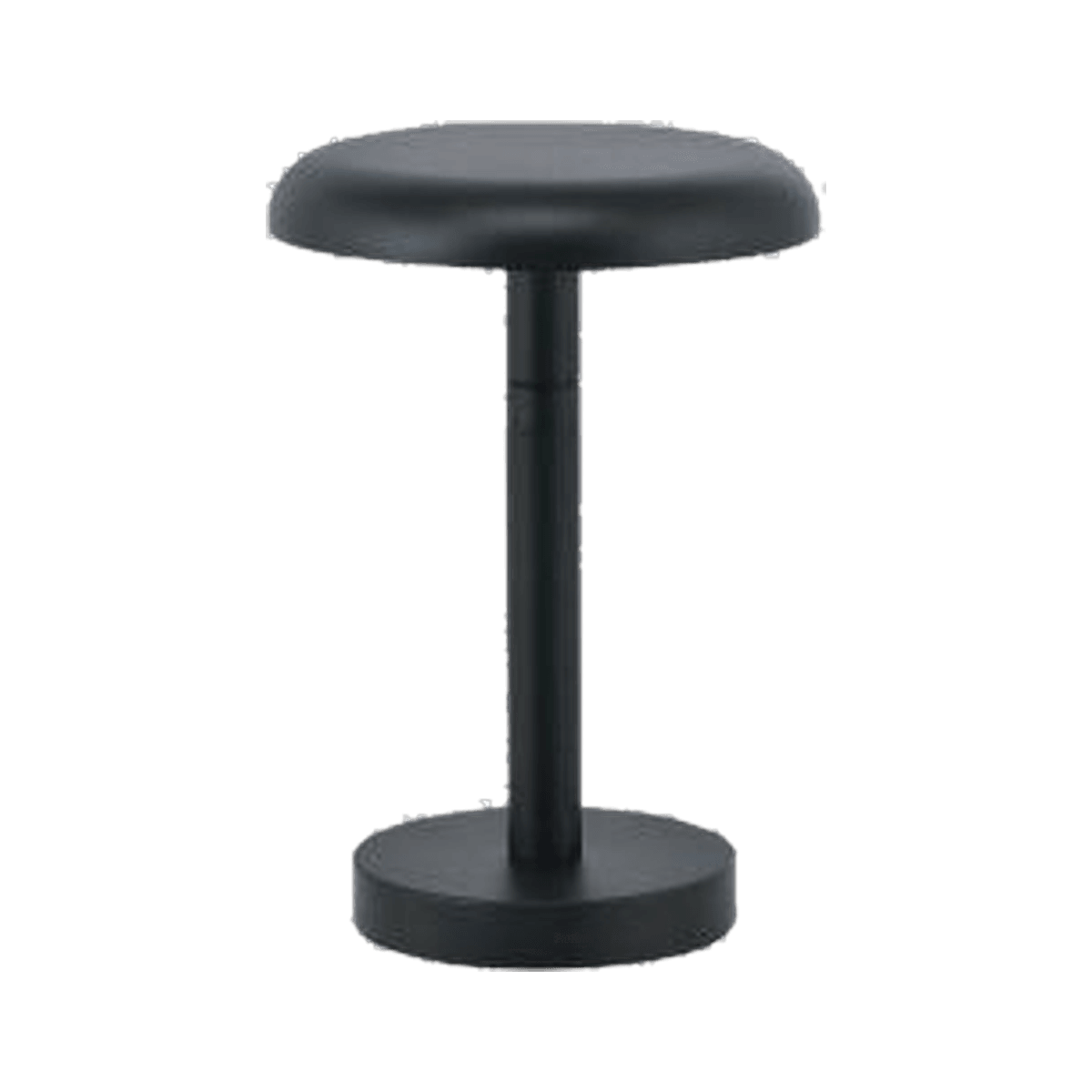 Adjustable Disc Bollard, a black disc head on a slender stem with a round base