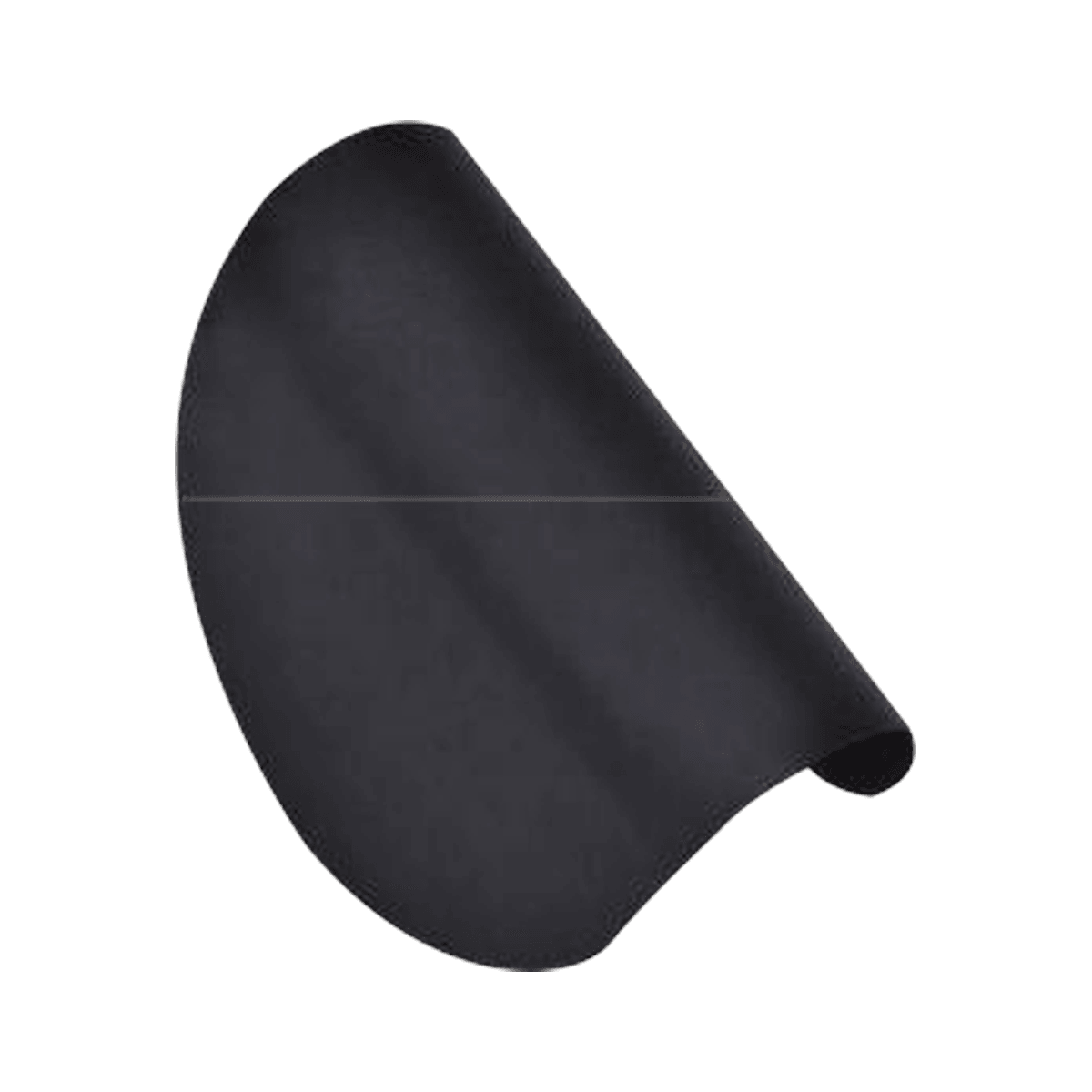 Curved Shell Wall Light, a black metal sheet rolled at one edge, seen at an angle