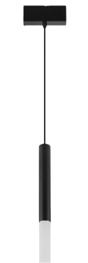 Pendant Acrylic - Standard Track, black rod pendant with lit acrylic tip for nuordic 1.5" magnetic track