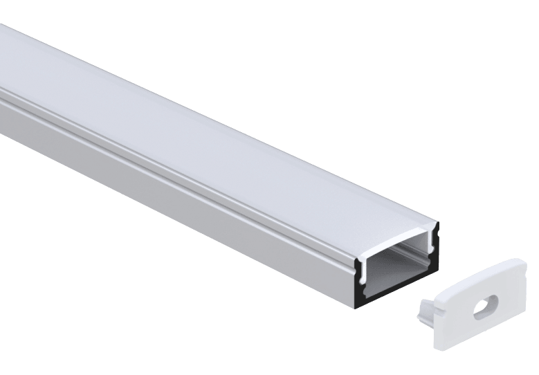 L037 Surface Mounted Aluminum Profile, a slim AL6063-T5 surface-mount linear channel at just 0.35″ tall