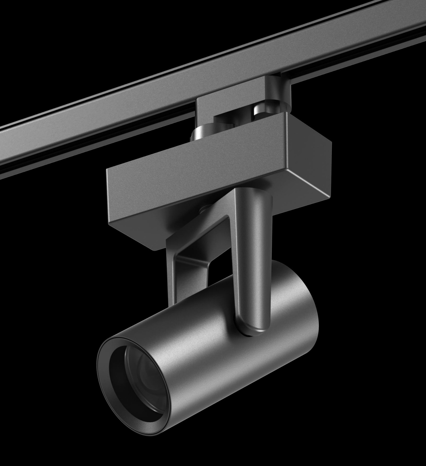 Movia motorized track spotlight in black on 3-circuit line-voltage track