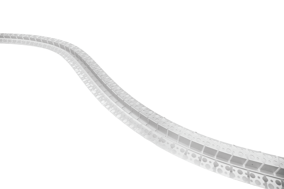 Flexible mud-in recessed aluminum profile for 16 by 17mm silicone neon, double sided emission
