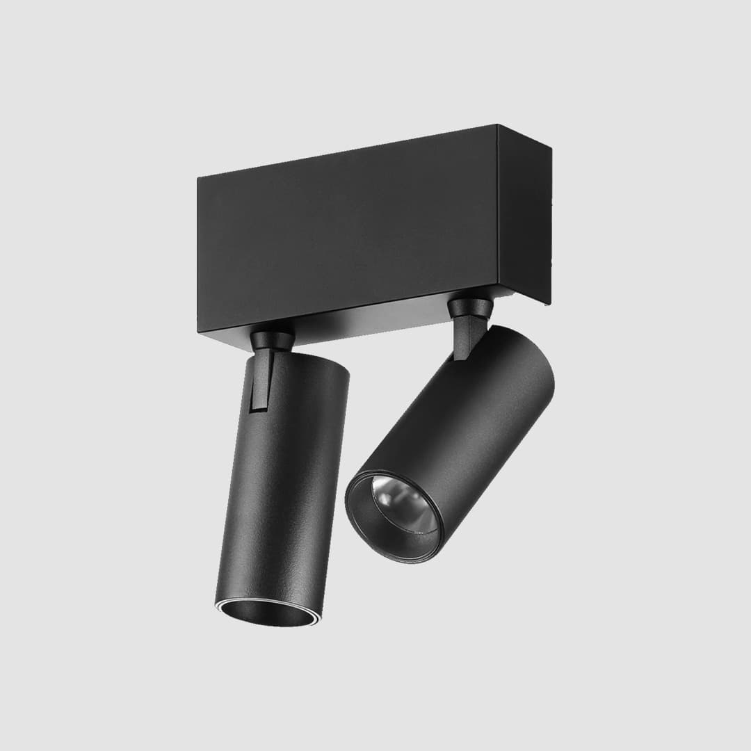 Twin Round Spot Light - Slim Track