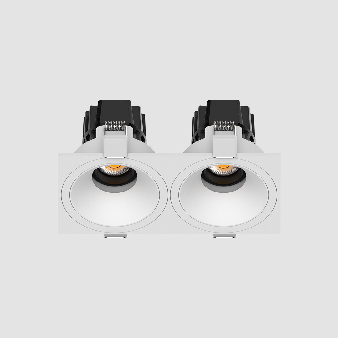 3 Inch Recessed Round Adjustable Double Downlights - White