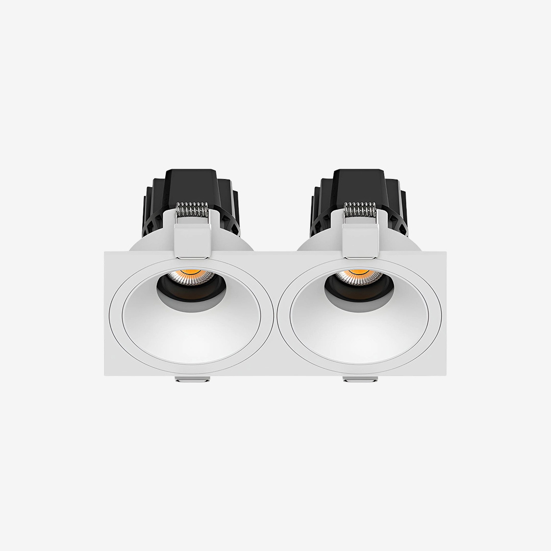 3 Inch Recessed Round Adjustable Double Downlights - White