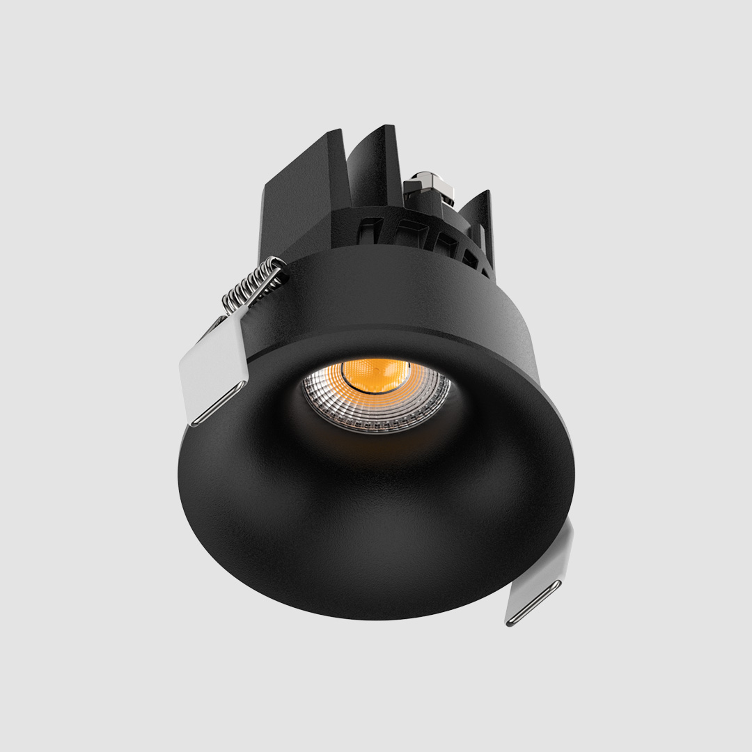 3 Inch Recessed Round Fixed IP65 Outdoor Downlight - Black