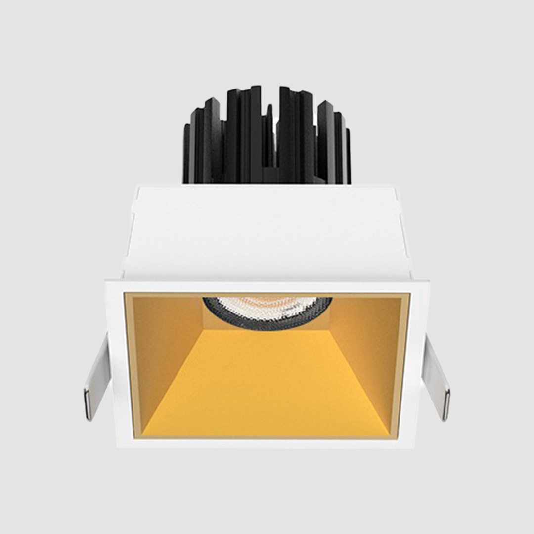 3 Inch Recessed Square Fixed IP65 Outdoor Downlight - Gold