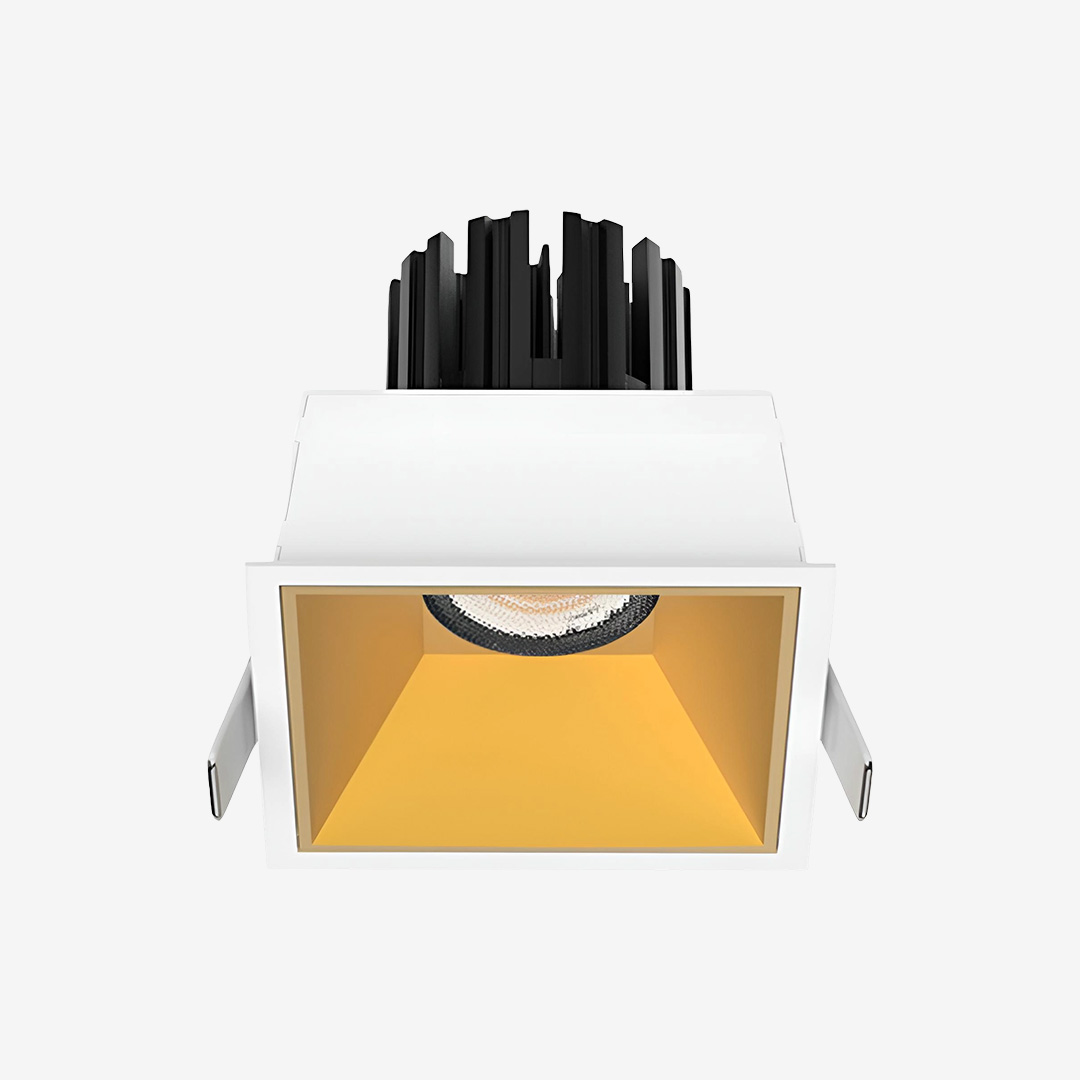 3 Inch Recessed Square Fixed IP65 Wet Rated Downlight - Gold