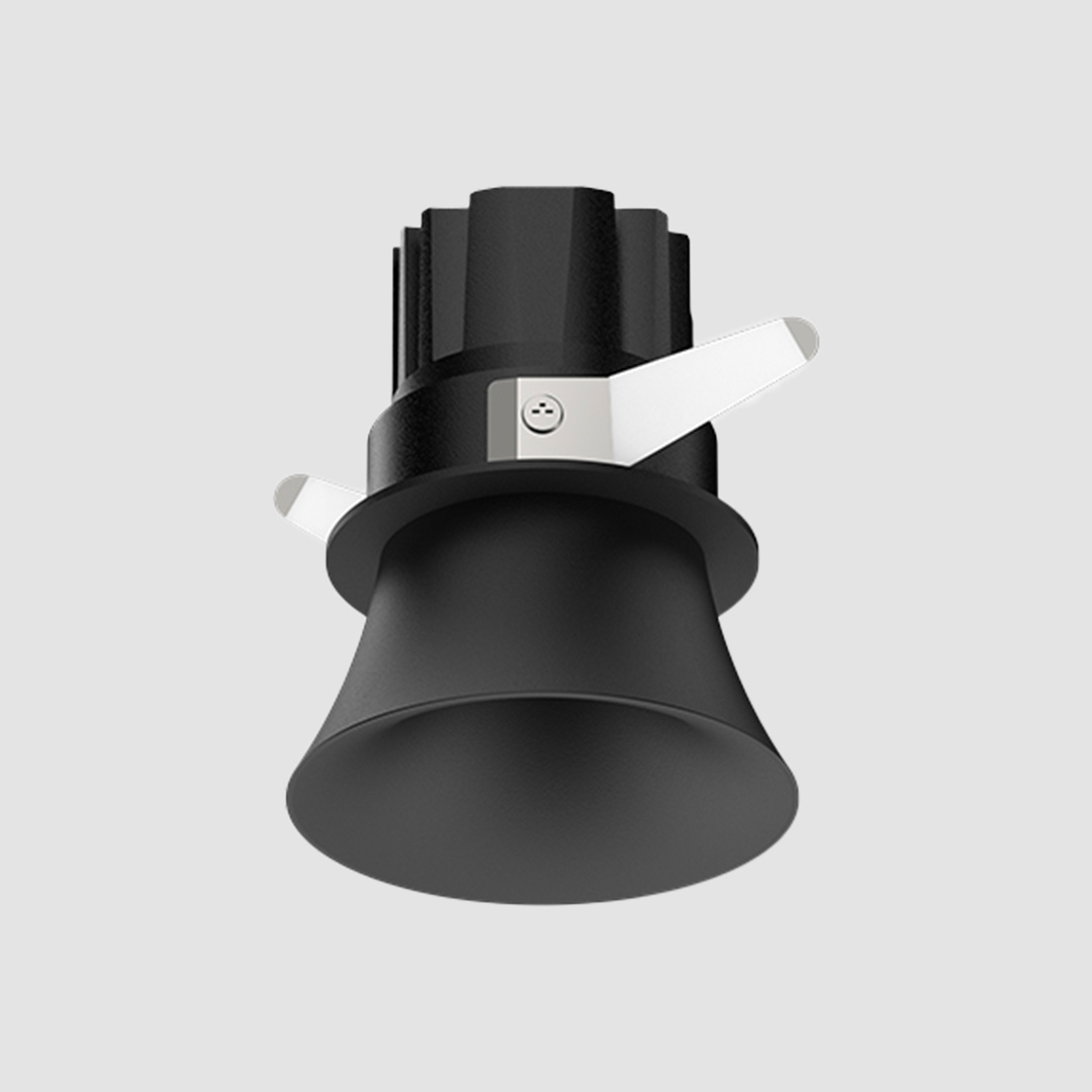 3 Inch Trumpet Semi-Recessed Downlight - Black