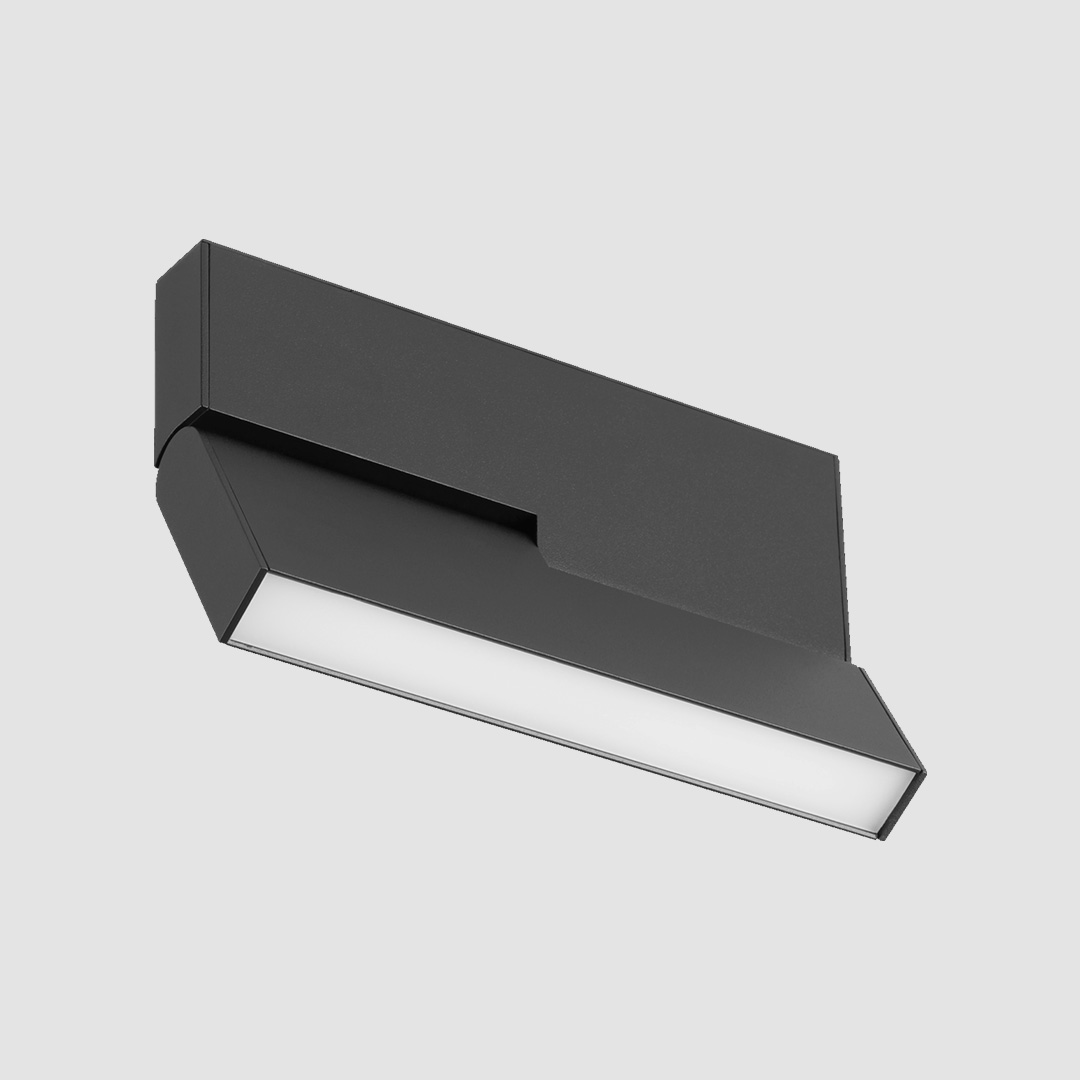 Folding Linear Diffuser - Slim Track - Black, 16W