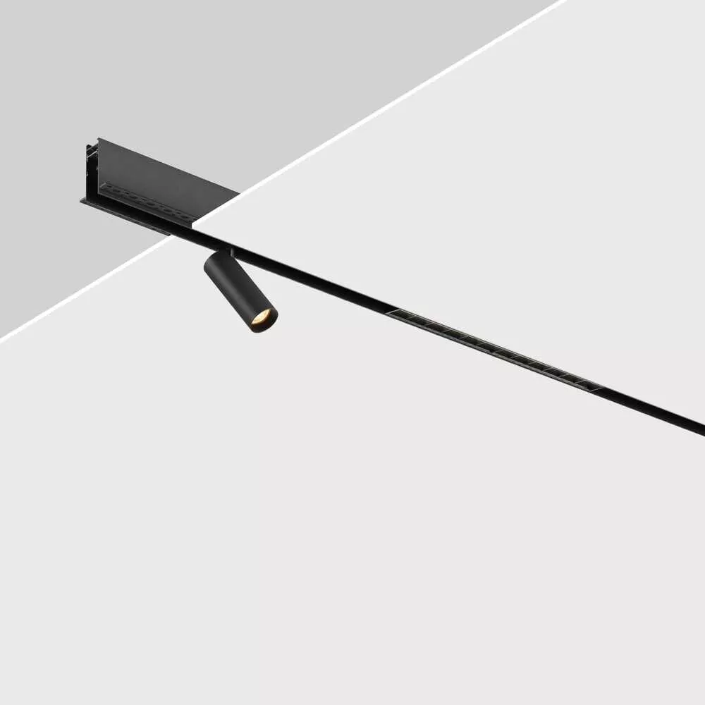 Recessed linear LED track light with adjustable spotlight