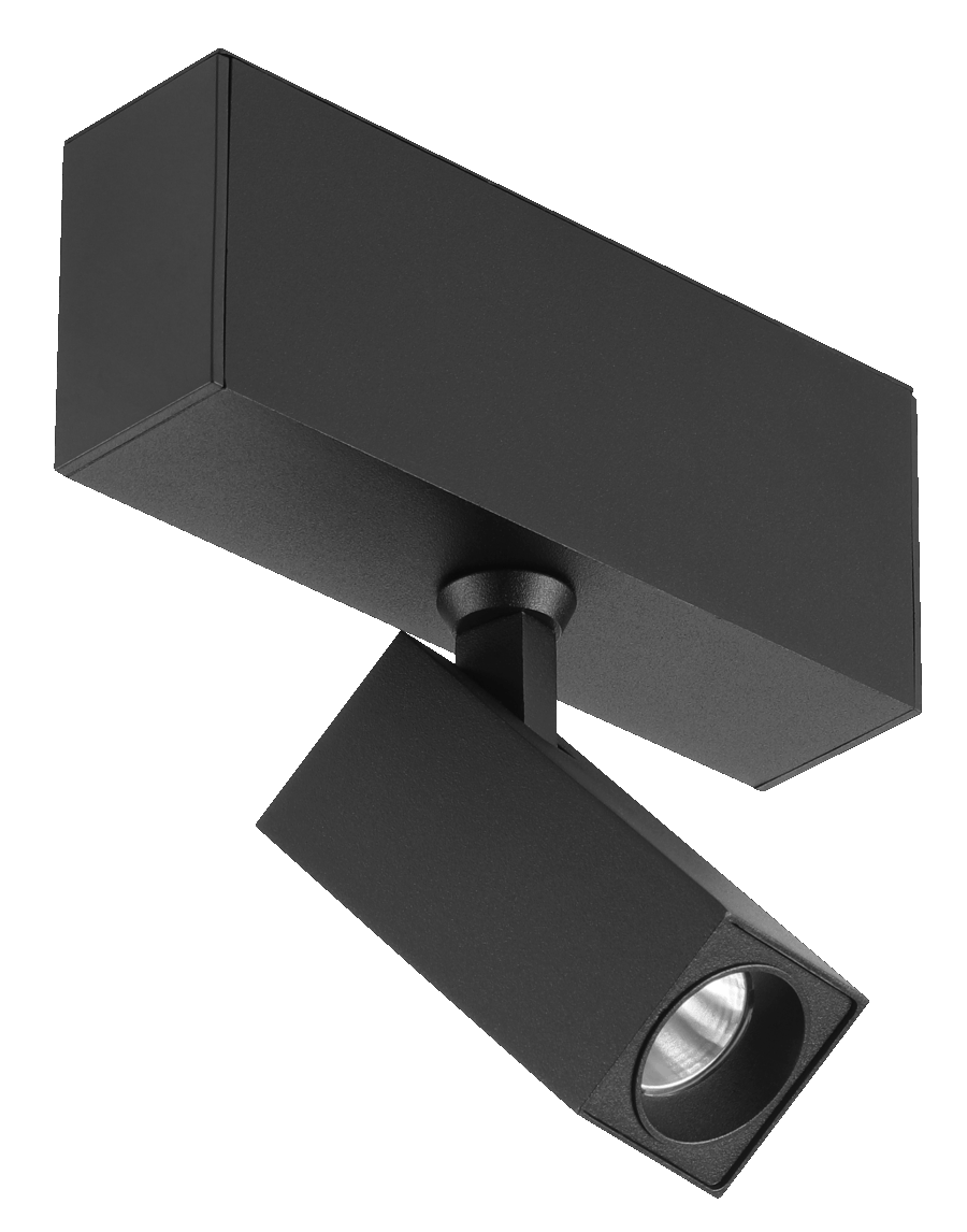 Square Spot Light - Slim Track - Black, 8W