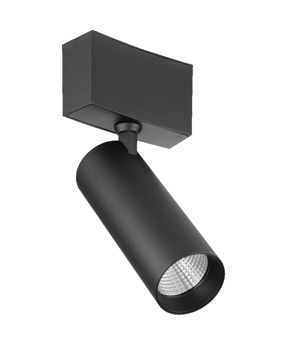 Round Spot Light - Slim Track - Black, 10W