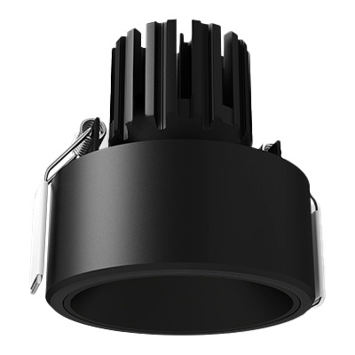 3 Inch Semi-Recessed Round Adjustable Downlight - Black