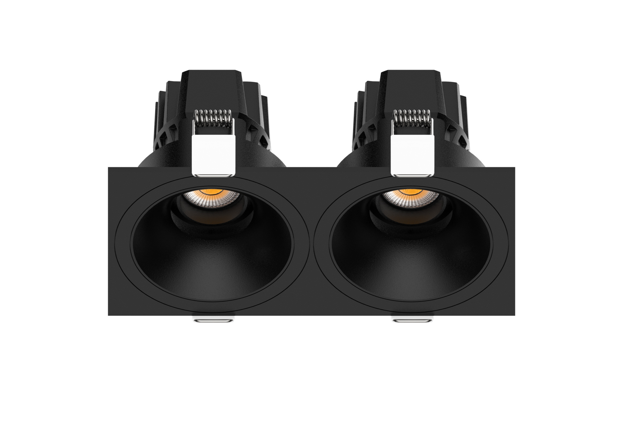 3 Inch Recessed Round Adjustable Double Downlights - Black