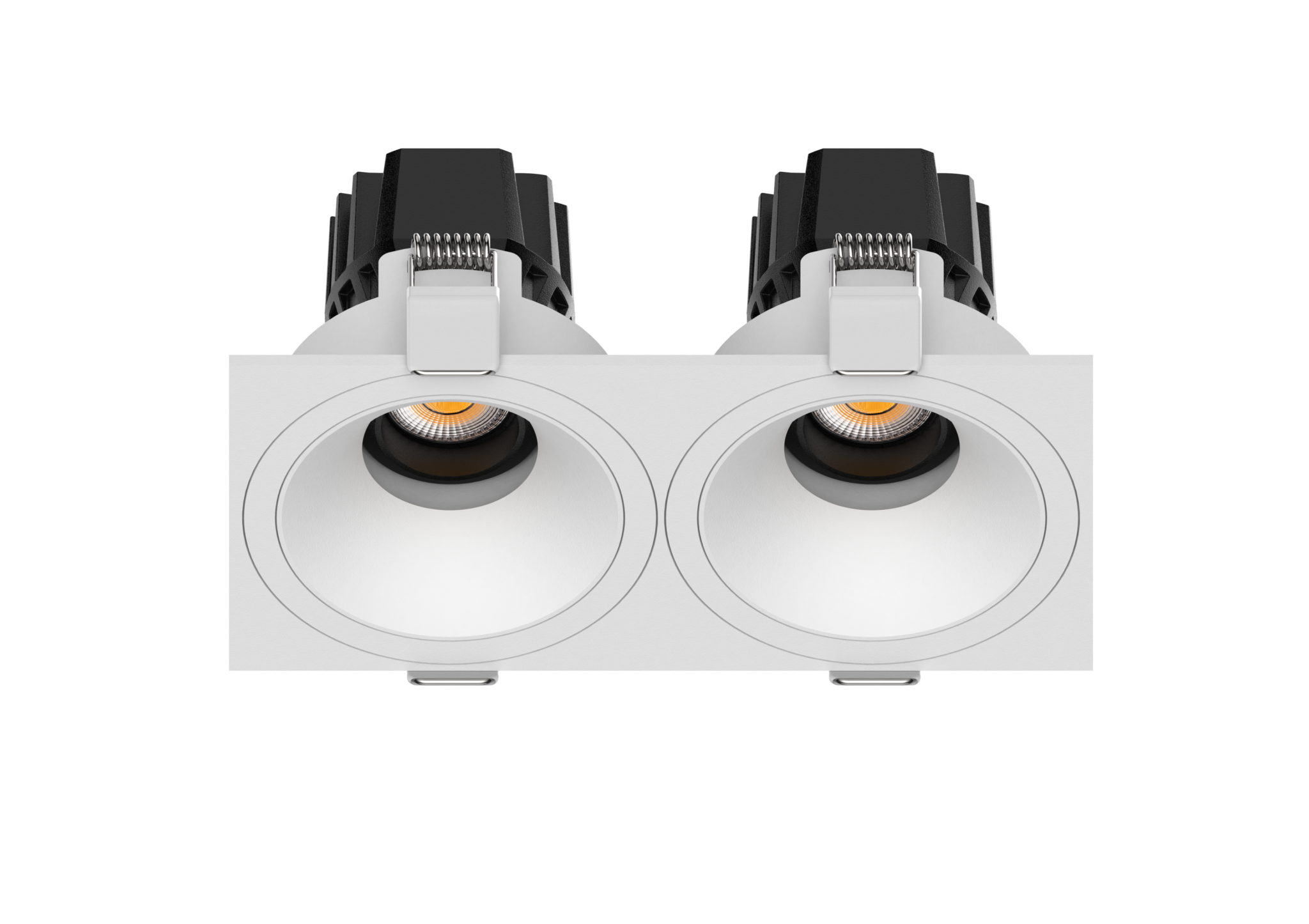 3 Inch Recessed Round Adjustable Double Downlights - White