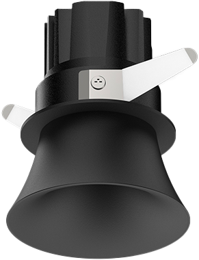 3 Inch Trumpet Semi-Recessed Downlight - Black