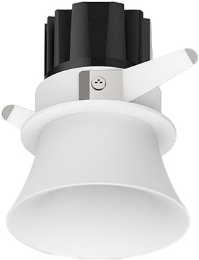 3 Inch Trumpet Semi-Recessed Downlight - White