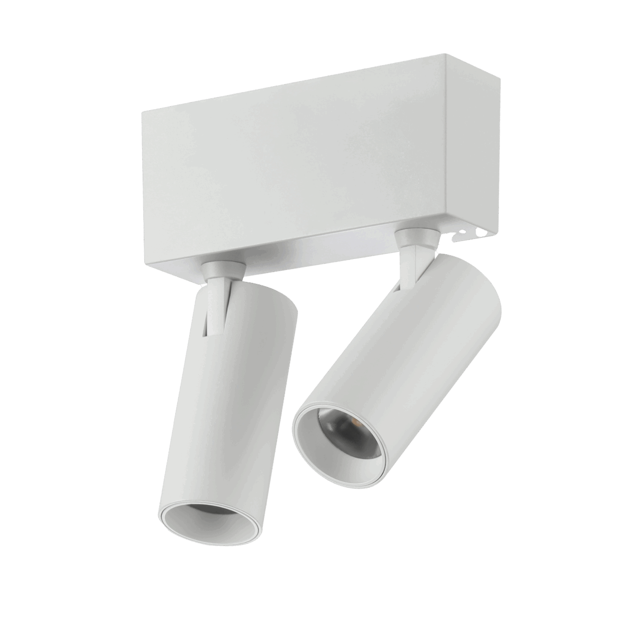 Twin Round Spot Light - Slim Track - White