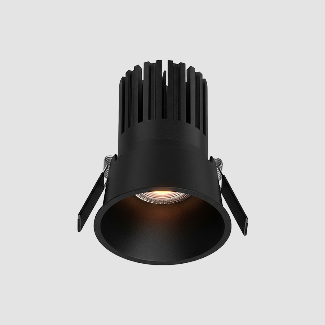 3.5 Inch Recessed Round Fixed Downlight - Black