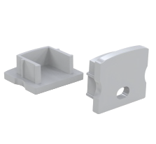 End Caps For Aluminum Profile - Polycarbonate, Gray